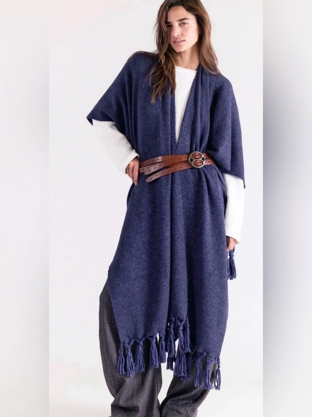 Free People Blanket Duster Wrap. NWT. Navy